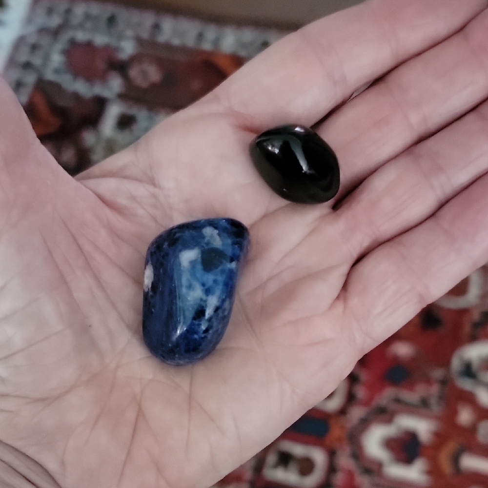 Lapis Lazuli and Apache Indian Tear Stones